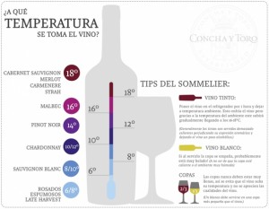 temperatura del vino infografía