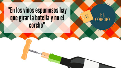 vinos espumosos, girar botella En los vinos espumosos hay que girar la botella y no el corcho
